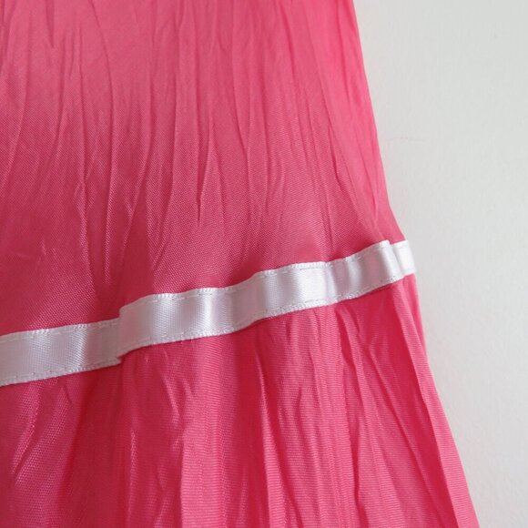 VINTAGE BETSEY JOHNSON Pink Taffeta Tiered Maxi Skirt Punk Fairy Grunge - Size 8 - Picture 4 of 16
